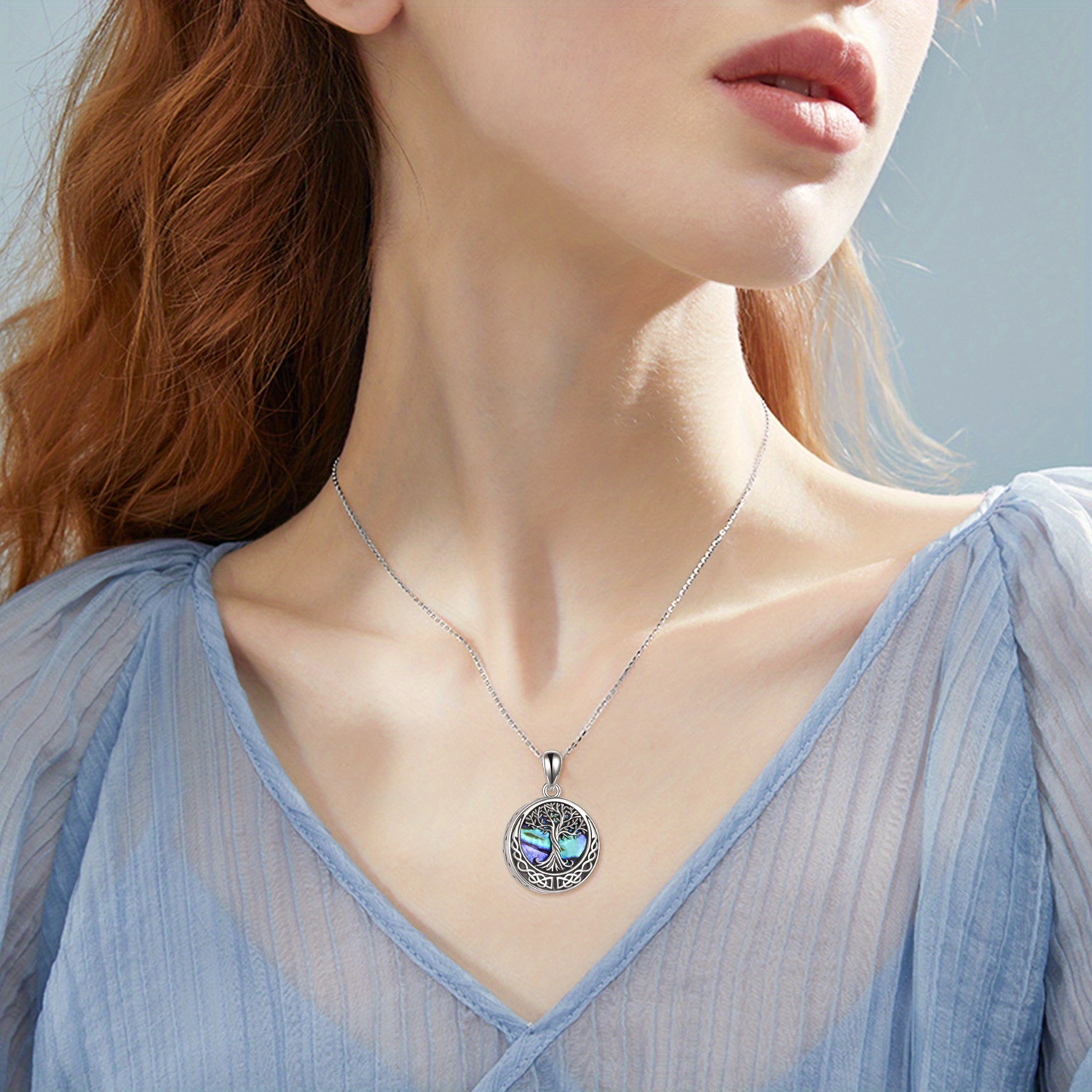 Women's 925 Sterling Silver Tree of Life Urn Necklace